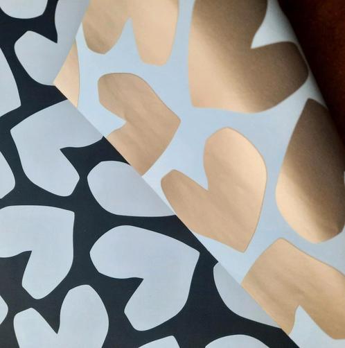 Cadeaupapier harten papier inpakpapier hart XL luxe rol/vel, Diversen, Cadeaupapier, Nieuw, Verzenden