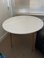 Eetkamertafel wit met houten poten, Huis en Inrichting, Ophalen, Gebruikt