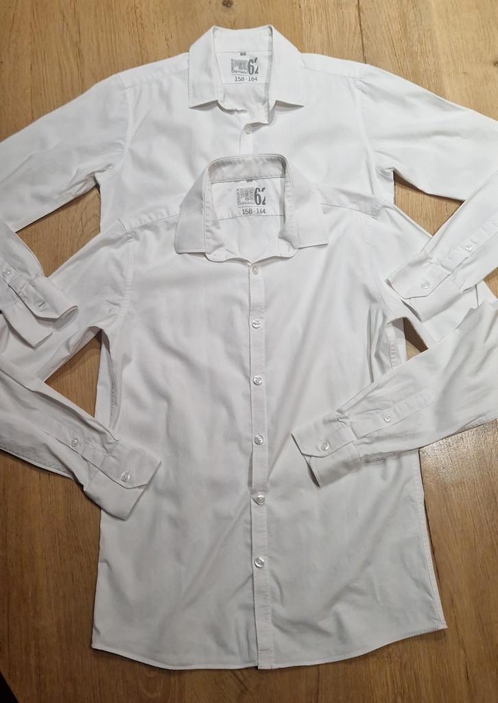 2 ZGAN witte overhemden - jongen, WE fashion, 158-164, Kinderen en Baby's, Kinderkleding | Maat 158, Zo goed als nieuw, Jongen