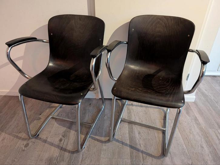 Twee Paul Schuitema EMS Fana D3 stoelen eettafelstoel, Huis en Inrichting, Stoelen, Gebruikt, Twee, Ophalen of Verzenden