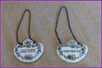 2 DECANTER LABELS: CROWN STAFFORDSHIRE England, Ophalen of Verzenden
