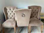 3 Luxe Champagnekleurige Stoelen, Huis en Inrichting, Stoelen, Ophalen, Gebruikt, Overige kleuren, Drie