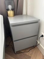 2 bedside tables ikea MALM grey, Huis en Inrichting, Ophalen, Minder dan 45 cm, Zo goed als nieuw, Minder dan 55 cm