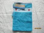 washandje licht blauw ''lief'', Ophalen of Verzenden, Nieuw, Blauw, Overige typen