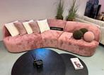 Luxe velvet lounge bank teddy roze 320cm GLOEDNIEUW!, Huis en Inrichting, Banken | Complete zithoeken, Stof, Ophalen of Verzenden
