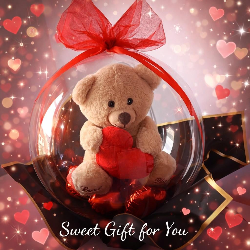 Valentine’s Day Luxury Teddy Bear Balloon Gift, Hobby en Vrije tijd, Knutselen, Ophalen of Verzenden