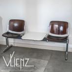 Vintage Castelli wachtkamerbank bankje, twee stoelen + tafel, Twee, Gebruikt, Metaal, Ophalen