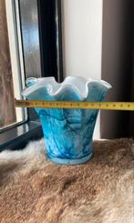 Blauwe Fidrio Vaas - Gegolfd Design, Ophalen, Blauw, Minder dan 50 cm, Glas