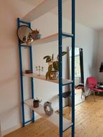 Blauwe stellingkast met planken, Huis en Inrichting, Kasten | Stellingkasten, Ophalen of Verzenden, Gebruikt