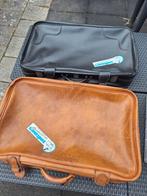 Vintage leren kofferset retro, Ophalen, Gebruikt, Leer