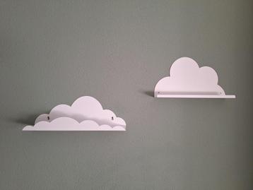 Metalen wandplanken witte wolken - 3 stuks beschikbaar voor biedingen