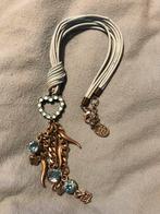 Bibi babyblauw ketting met hanger strass, Sieraden, Tassen en Uiterlijk, Gebruikt, Overige materialen, Met hanger, Verzenden