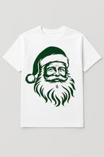 Kerst T-shirt - Santa Claus Design, Maat 48/50 (M), Wit, Nieuw, Ophalen of Verzenden