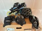 Skeelerset, skeelers, helm, bescherming knie, elleboog, pols, Verstelbaar, Ophalen of Verzenden, Zo goed als nieuw, Inline skates 4 wielen