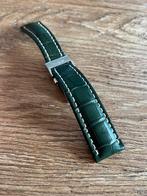 Originele BREITLING CROCO groene horlogeband vouwsluiting, Sieraden, Tassen en Uiterlijk, Ophalen of Verzenden, Zo goed als nieuw