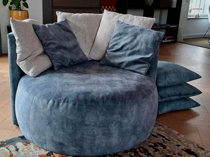 Passe partout pastille fauteuil rond ca 110cm, Huis en Inrichting, Fauteuils, Gebruikt, Stof, Ophalen