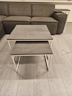 2 bijzettafels mango grey salontafels 65.5x65.5 en 50x50cm, Ophalen, 50 tot 100 cm, Vierkant, 50 tot 100 cm