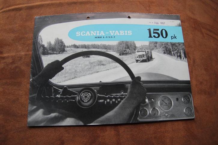 Scania Vabis folder 1957, Boeken, Auto's | Folders en Tijdschriften, Gelezen, Overige merken, Ophalen of Verzenden