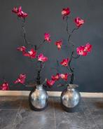 Sierbloempotten met kunsttakken en roze bloemen - Set van 2, Huis en Inrichting, Ophalen, Zo goed als nieuw, Binnen