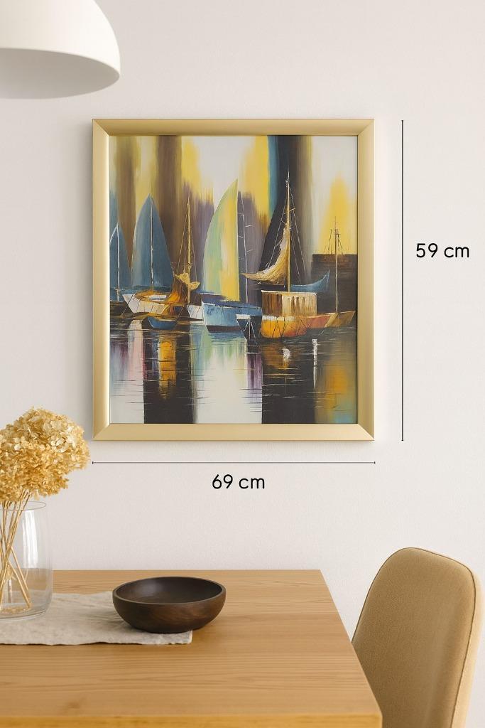 Schilderij van Zeilboten, Antiek en Kunst, Kunst | Schilderijen | Modern, Ophalen of Verzenden