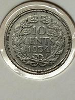 10 cent 1934 Wilhelmina, Zilver, Ophalen of Verzenden, 10 cent, Koningin Wilhelmina