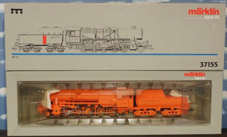 MÄRKLIN 37155 Dampflok BR 52 Digital Betriebswerk Göppingen, Hobby en Vrije tijd, Modeltreinen | H0, Nieuw, Locomotief, Wisselstroom