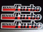 sticker renault turbo logo 3x, Verzamelen, Stickers, Auto of Motor, Ophalen of Verzenden, Zo goed als nieuw