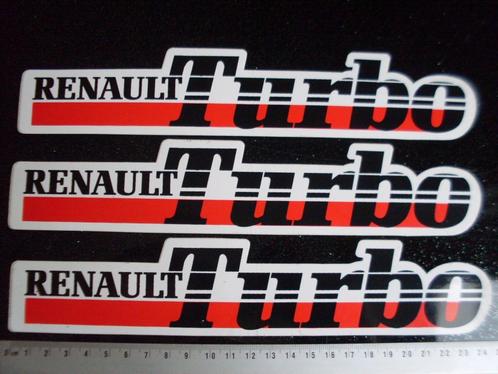 sticker renault turbo logo 3x, Verzamelen, Stickers, Zo goed als nieuw, Auto of Motor, Ophalen of Verzenden