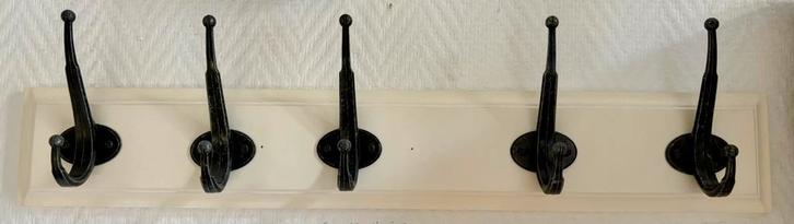 5 zwarte kapstokhaken dubbel, Huis en Inrichting, Woonaccessoires | Kapstokken, Gebruikt, Wandkapstok, Minder dan 100 cm, Metaal