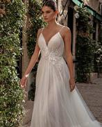 Trouwjurk maat 38/40 spaghettibandjes, Ophalen of Verzenden, Zo goed als nieuw, Wit, Trouwjurk