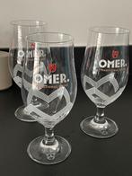 Omer bierglazen (3 stuks) 50 cl, Ophalen of Verzenden, Zo goed als nieuw, Bierglas