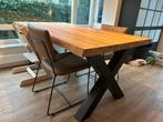 Mooie Eikenhouten Eettafel met X-frame, Huis en Inrichting, 100 tot 150 cm, Eikenhout, Ophalen of Verzenden, Zo goed als nieuw