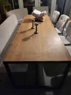 Eiken Eettafel 250 x 90 met zwart onderstel, Huis en Inrichting, Ophalen, 200 cm of meer, 50 tot 100 cm, Zo goed als nieuw