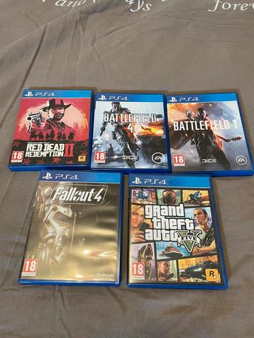 Playstation 4 games, Gta 5, Fallout, Battlefield, RDR 2