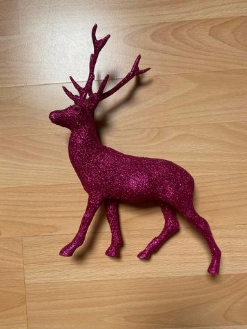 Nieuw rendier roze glitters decoratie kerst beschikbaar voor biedingen