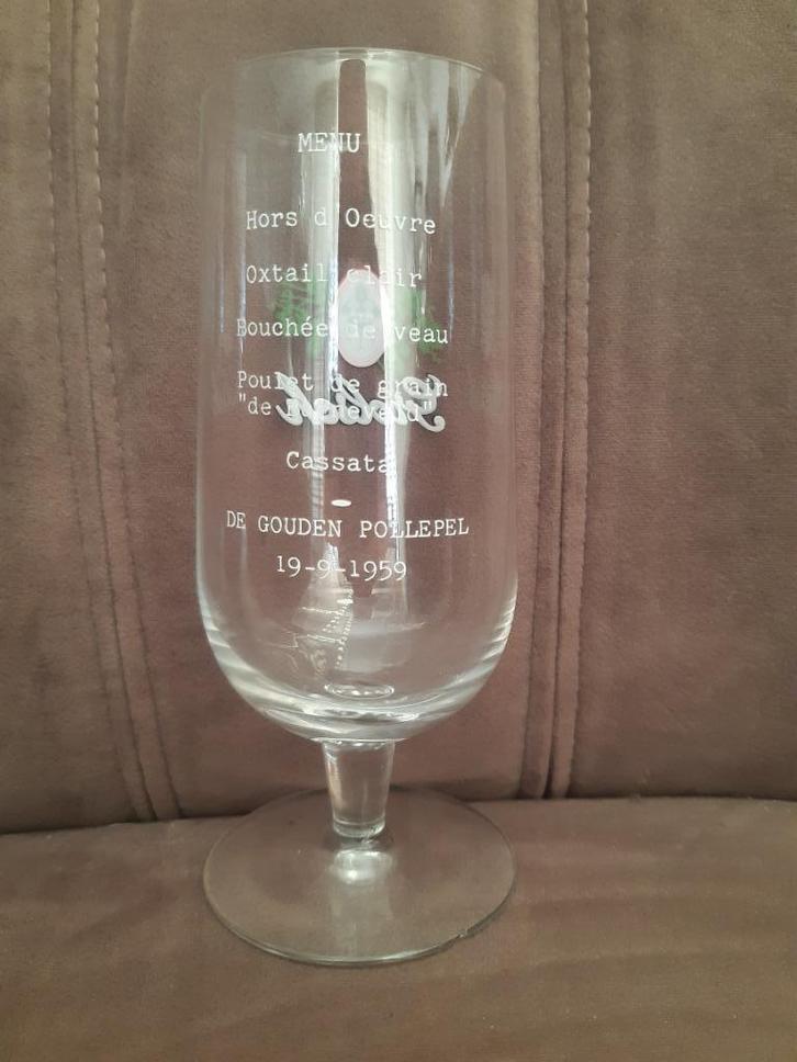 oud zeldzaam grolsch bier glas de gouden pollepel 1959, Verzamelen, Biermerken, Zo goed als nieuw, Glas of Glazen, Grolsch, Ophalen of Verzenden