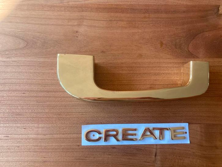 CREATE koelkast hendel en letters goud, Witgoed en Apparatuur, Koelkasten en IJskasten, Zo goed als nieuw, Zonder vriesvak, 200 liter of meer