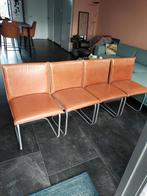 Leren eetkamerstoelen(4 stoelen), Huis en Inrichting, Stoelen, Ophalen of Verzenden, Bruin, Leer, Vier