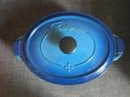 Fontignac : ovale blauw kookpot in gietijzer, Kookpan of Snelkookpan, Gietijzer, Ophalen of Verzenden, Zo goed als nieuw