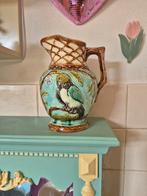 Antieke Barbotine kan 19e eeuw majolica vogel antiek, Ophalen of Verzenden