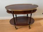 Mahonie theetafel sidetable bartafel met wieltjes, Huis en Inrichting, Tafels | Bijzettafels, Ophalen, Zo goed als nieuw, 75 cm of meer