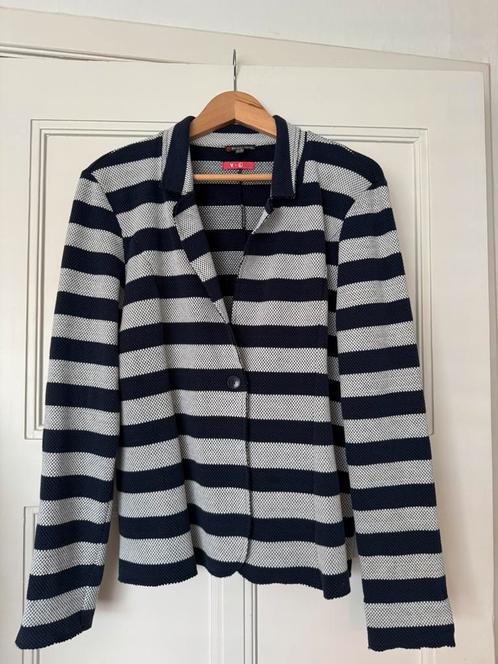 Street One Blazer – Blauw/Grijs Gestreept – Maat 42, Kleding | Dames, Jasjes, Kostuums en Pakken, Zo goed als nieuw, Maat 42/44 (L)
