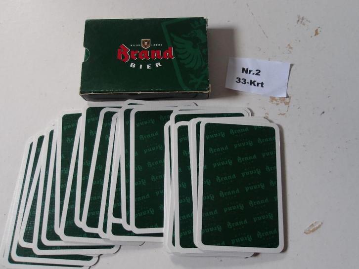 Brand bier speelkaarten (nr.2) 33-krt, Verzamelen, Biermerken, Nieuw, Overige typen, Brand, Ophalen of Verzenden