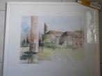 AQUAREL VERLATEN INDUSTRIETERREIN * In Lijst *, Antiek en Kunst, Kunst | Schilderijen | Klassiek, Ophalen of Verzenden