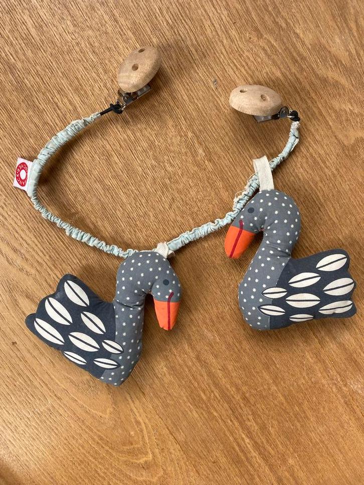 Franck & Fischer - Wagenspanner Zwaan Grijs, Kinderen en Baby's, Speelgoed | Babyspeelgoed, Gebruikt, Rammelaar, Ophalen of Verzenden