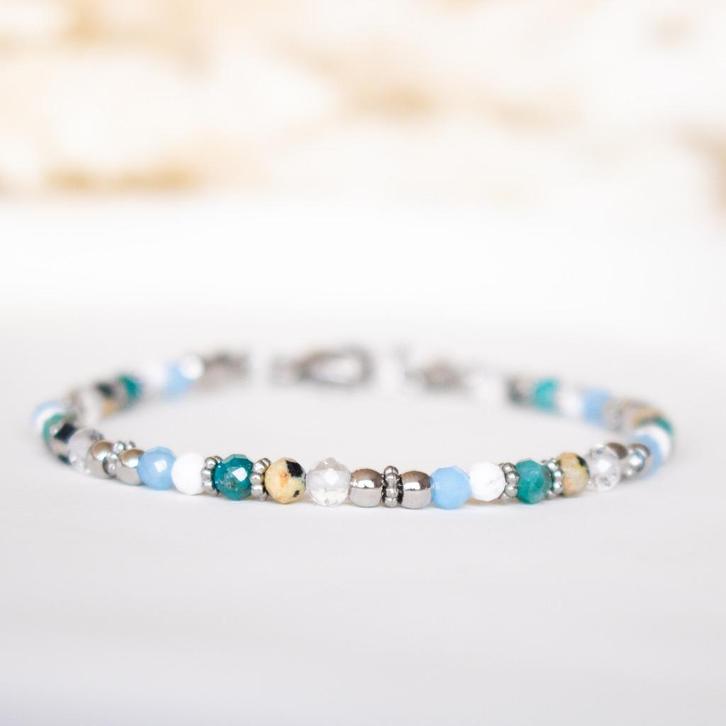 Sterrenbeeld armband Tweelingen, Sieraden, Tassen en Uiterlijk, Armbanden, Nieuw, Staal, Wit, Met bedels of kralen, Met edelsteen