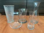 Glazen vazen 5 stuks glas, Ophalen, Overige kleuren, Minder dan 50 cm, Glas