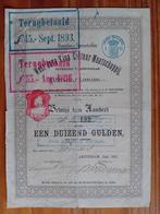 Aandeel West Java Kina Cultuur Maatschappij - 1887, Postzegels en Munten, Aandelen en Waardepapieren, Ophalen of Verzenden, Voor 1920