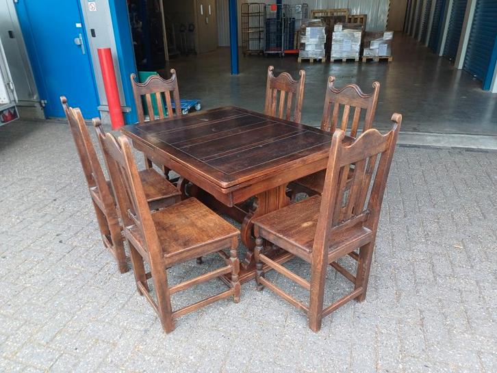 Engelse eikenhouten eethoek, Antiek en Kunst, Antiek | Meubels | Tafels, Ophalen of Verzenden