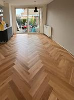Multiplank houten vloer, eiken toplaag, visgraat, 16m2 nieuw, Nieuw, Parket, Bruin, 10 tot 25 m²